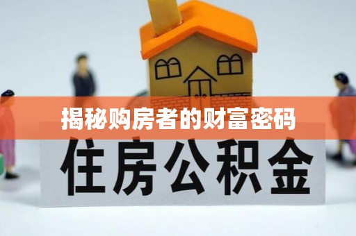 石柱揭秘购房者的财富密码